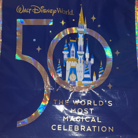Walt Disney World's 50th Celebration Small Medium Duo Reuseable Tote NWT - Picture 5 of 6